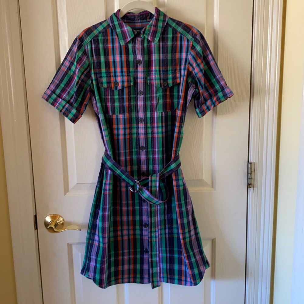 Anne Klein plaid shirt dress, sz XS/4